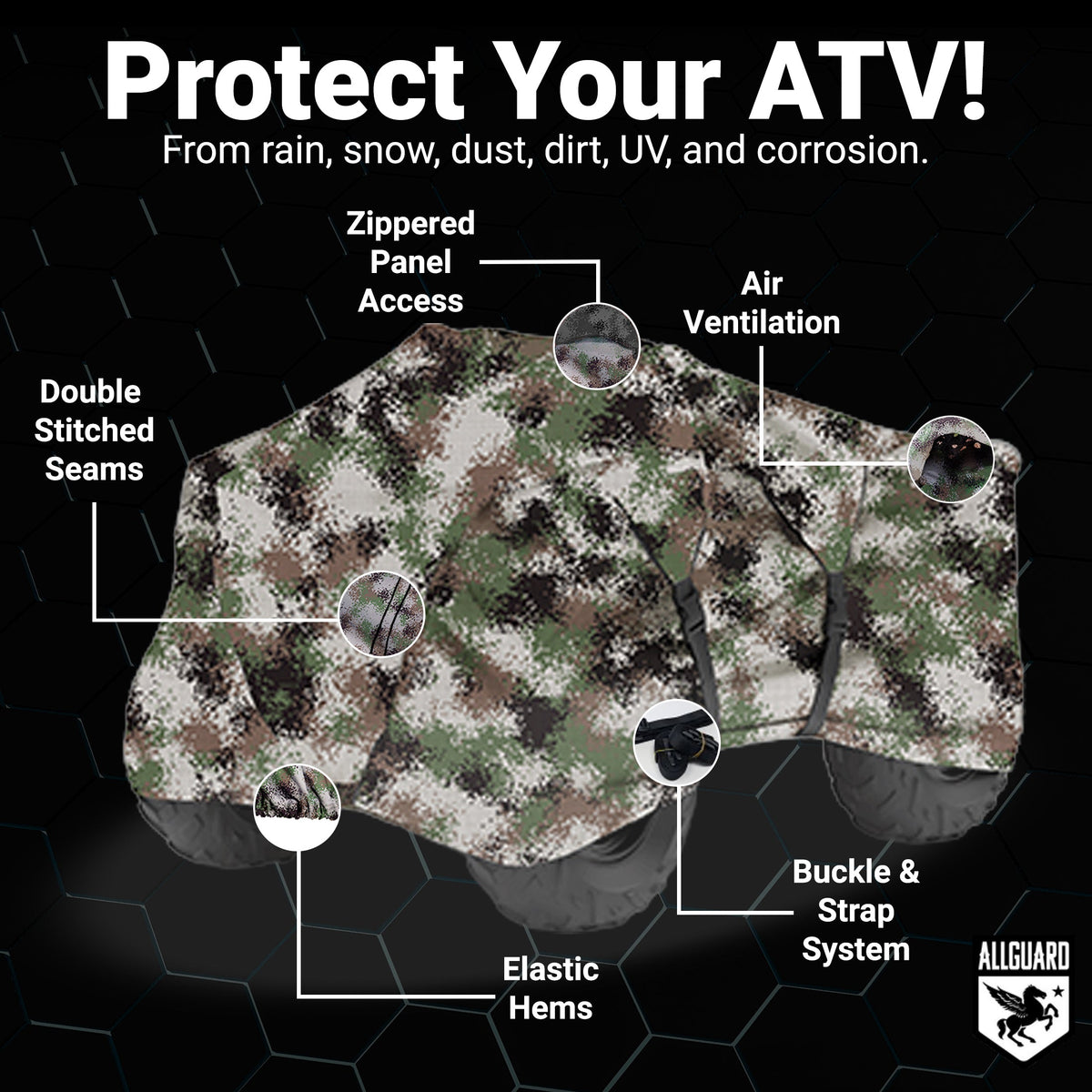 AllGuard Weatherproof ATV Cover digital camo img 3