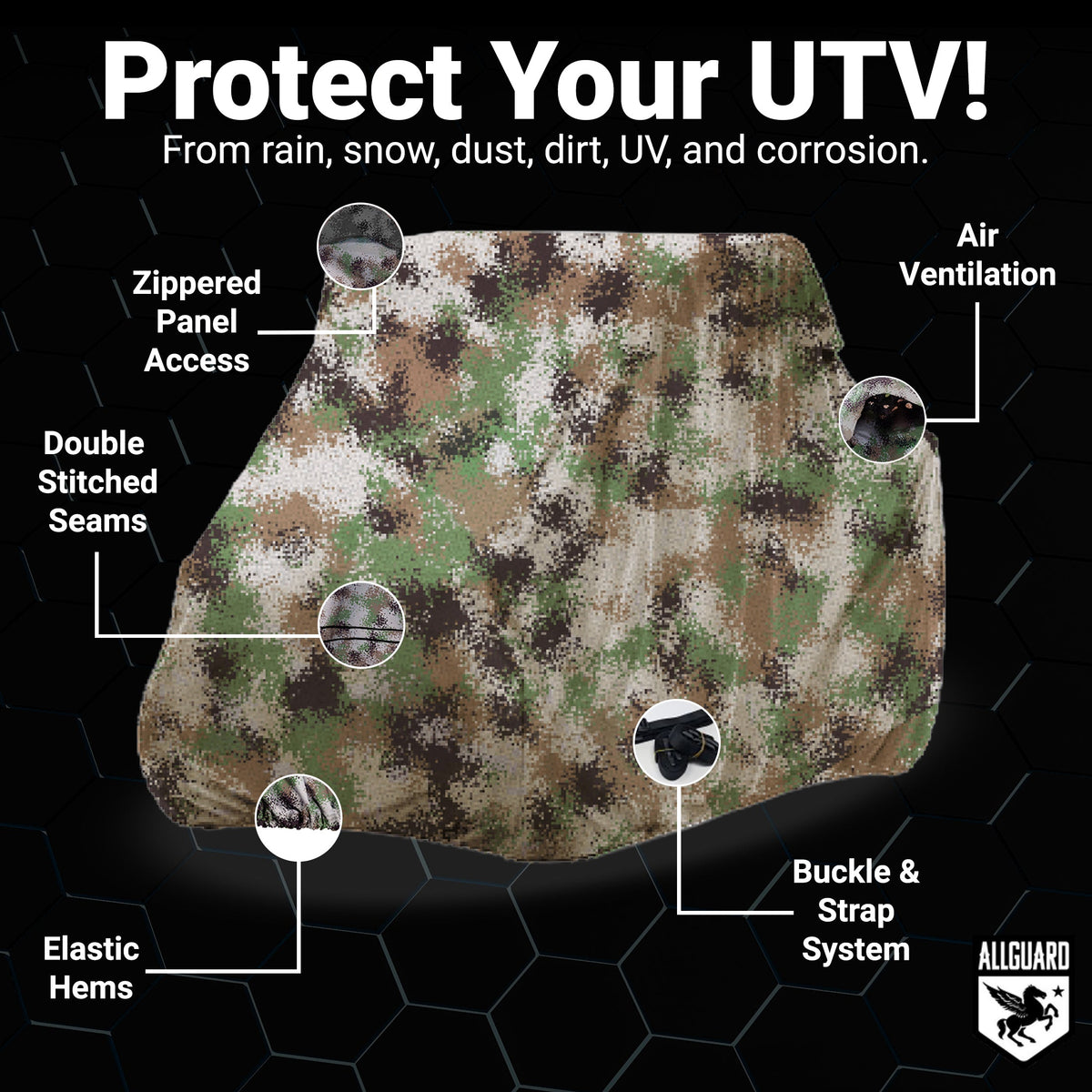 AllGuard Weatherproof UTV Cover digital camo img 3