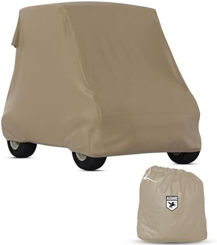 AllGuard Golf Cart Cover Tan – front angle