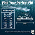 AllGuard Jet Ski Cover Blue/Black – size guide