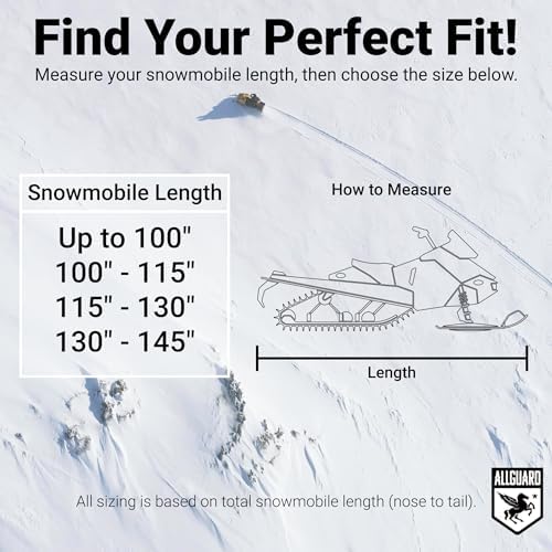 AllGuard Snowmobile Cover Gray/Black – size guide